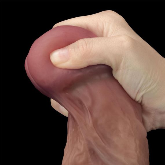 Фалоімітатор - Dual-Layered Silicone Cock XXL 10.5" Brown Sex Aura | Зображення 8