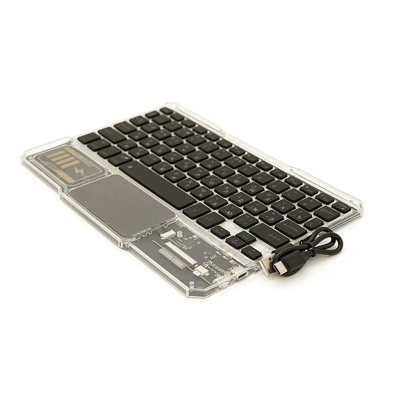 Клавіатура бездротова YT-K333, розкладна, 78 клавіш, Touchpad, (Eng/Pyc), 2.4G, вбудований акумулятор, 245x165mm, | Зображення 2
