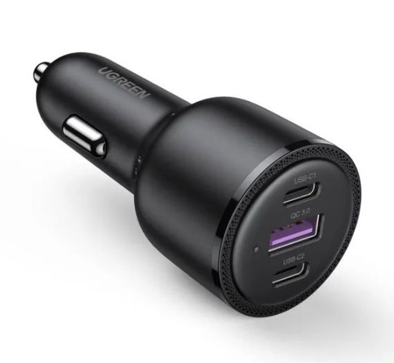 Автомобільний зарядний пристрій Ugreen CD239 2xUSB Type-C PD + USB-A Car Charger 69W Max Чорний