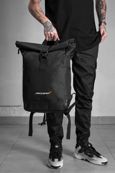 Повсякденний рюкзак Роллтоп шкільний Without з принтом McLaren Black | Зображення 1