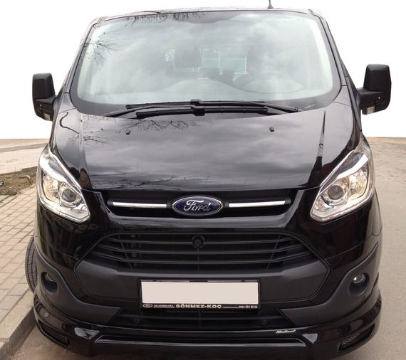 Накладка на передній бампер (2013-2017, під фарбування) для Ford Custom рр | Зображення 4
