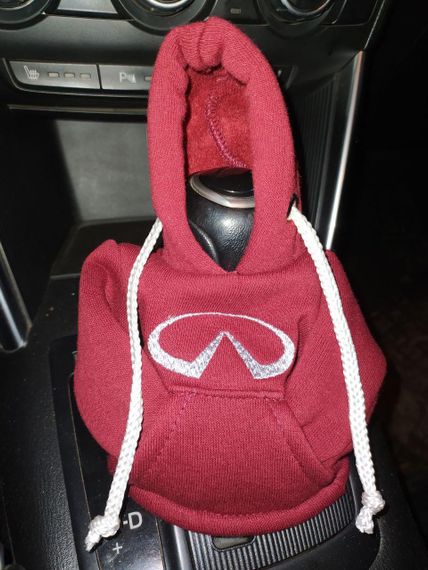 Чохол кофта Худі аксесуар на КПП  Car Hoodie INFINITI інфініті бордовий подарунок автомобілісту 10070