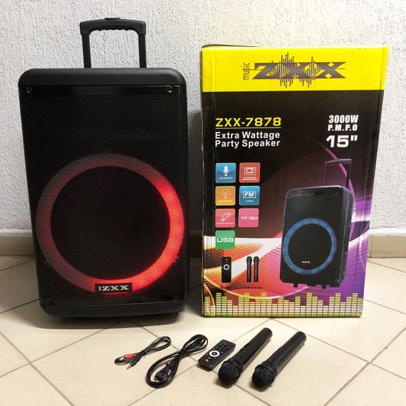 Колонка чемодан на колесах блютуз ZXX-7878 72х42х35см 600 Вт, Блютуз колонка с разноцветной подсветкой KG-31 | Зображення 5