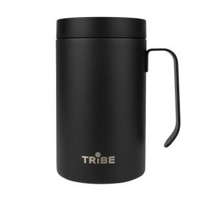 Чашка-термос Tribe Adventure Mug 450 мл, Термокружка трайб для походу, відпочинку та риболовлі, Чорний
