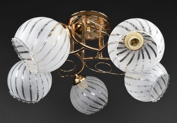 Люстра стельова на 5 лампочок 27283 Золото 24х51х51 см.