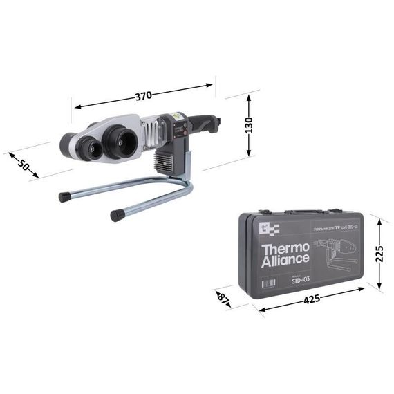 Паяльник для пластикових труб Thermo Alliance STD-103 Ø 20-63 (автоматичний 800W) | Зображення 1