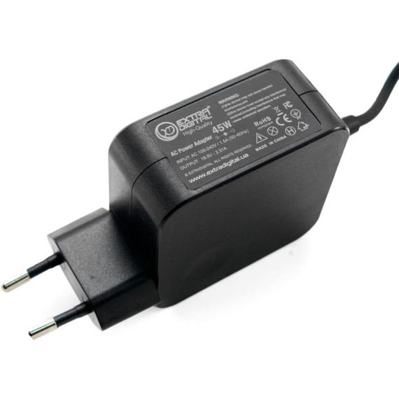 Блок живлення до ноутбуку Extradigital HP 19.5V, 2.31A, 45W (4.5x3.0) High Quality (PSH3886) | Зображення 1