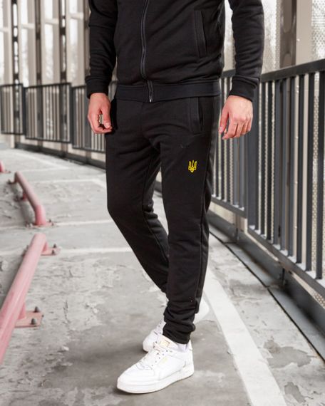 Мужской спортивный костюм двойка с Тризубом BD0062 размер M, цвет черный | Зображення 4