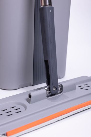 Телескопическая швабра с плоской насадкой ведро с двумя секциями для мытья пола и отжима, комплект для уборки HP-35015-20 | Зображення 5