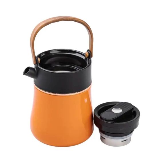Чайник термос с датчиком температуры и вакуумной изоляцией 700 мл оранжевый HP-14-22O | Зображення 1