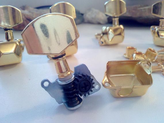 Колки для электрогитары и акустической гитары золотые J21 3L+3R gold | Зображення 2