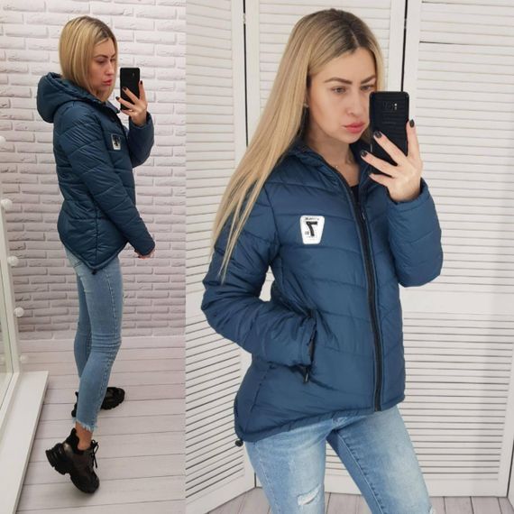 Жіноча демісезонна куртка з емблемою, арт.210/7, пляшка | Зображення 3