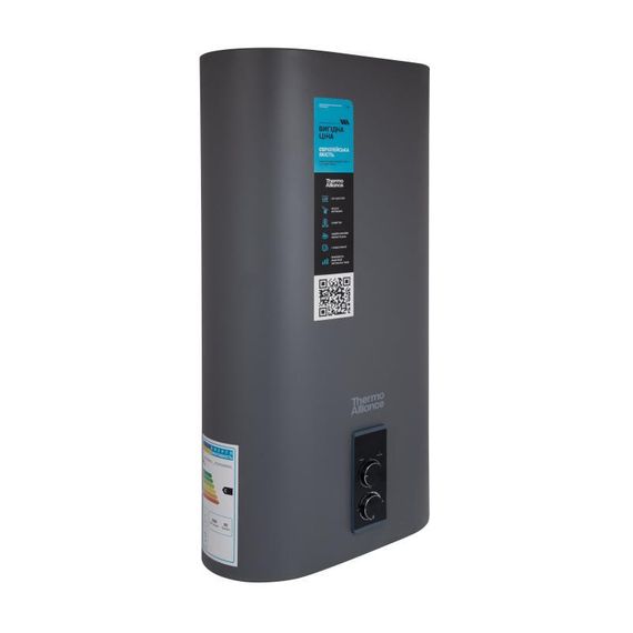 Водонагрівач електричний Thermo Alliance 80 л, Grey,  плоский вертикальний, сухий ТЕН 2 кВт (0,8+1,2) DT80V20GPDD2G | Зображення 2