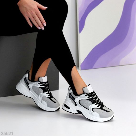 Повсякденні модельні сірі зимові кросівки доступна ціна | Зображення 1