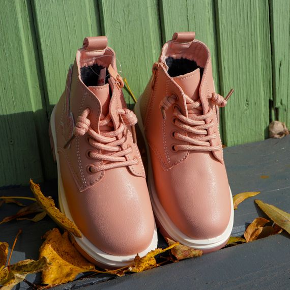 Розовые ботинки из натуральной кожи для девочки! 26, 28 размер | Зображення 3