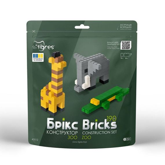 Конструктор Брікс Tigres 40012 190 деталей Різнокольоровий shop (2000999370380)