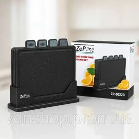 Кухонний набір дощок Zepline ZP-00220 5 предметів, з підставкою чорний
