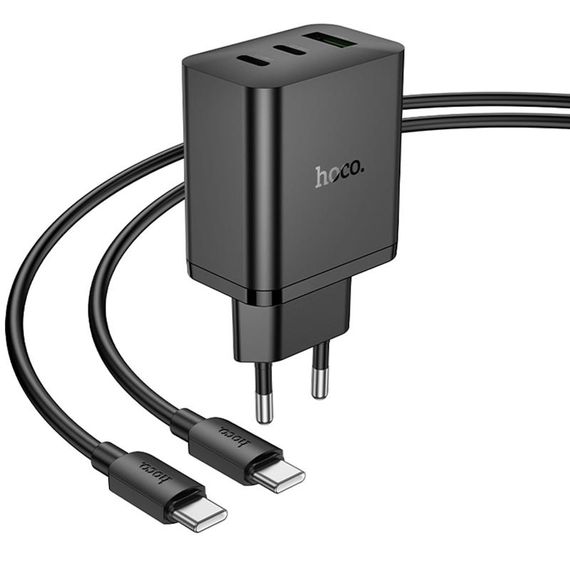 МЗП Hoco N50 Scenery PD45W (1USB-A/2C) + кабель Type-C to Type-C Black | Зображення 2