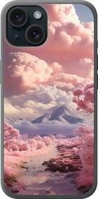 Чохол на iPhone 15 Рожеві хмари із силікону FCh_006747