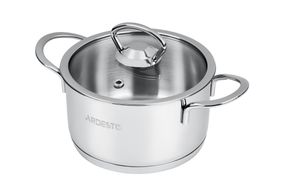 Кастрюля Ardesto Luna, стеклянная крышка, 1.2 л, нержавеющая сталь (AR0612S)