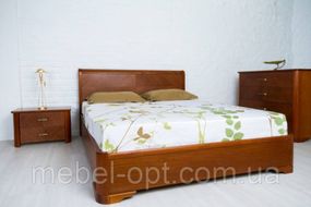 Кровать двуспальная деревянная Ассоль с подъемным механизмом 180х200, цвет белый