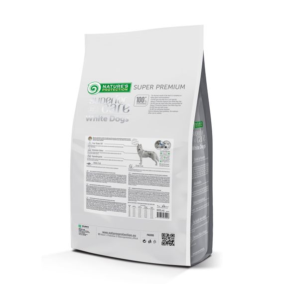 Корм Nature's Protection Superior Care White Dogs Grain Free White Fish All Sizes and Life Stages сухий із білою рибою для собак із білою вовною на всіх стадіях життя 4 кг | Зображення 1
