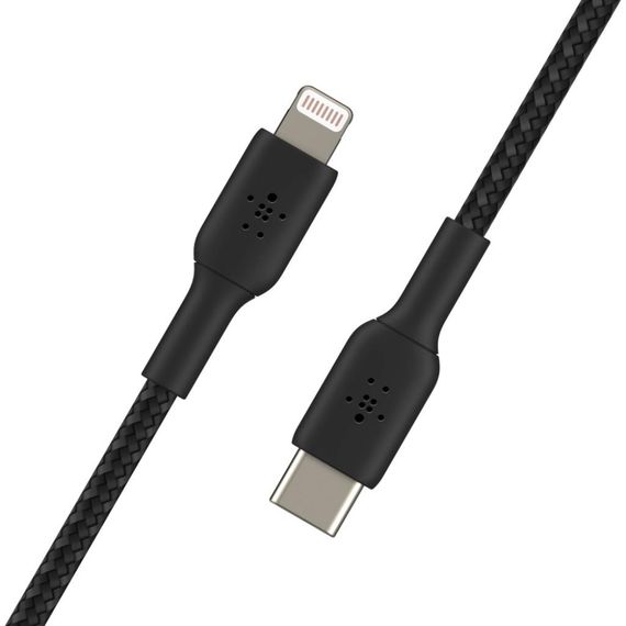 Дата кабель USB 2.0 AM to Lightning 1.0m BRAIDED black Belkin (CAA004BT1MBK) | Зображення 3