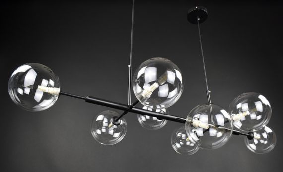 Люстра підвісна на 8 лампочок 27265 Чорний 30-150х52х118 см. | Зображення 4