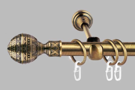 Карниз для штор однорядний металевий 19 мм, АРАБЕСКА (комплект) 320 см (стик труб)