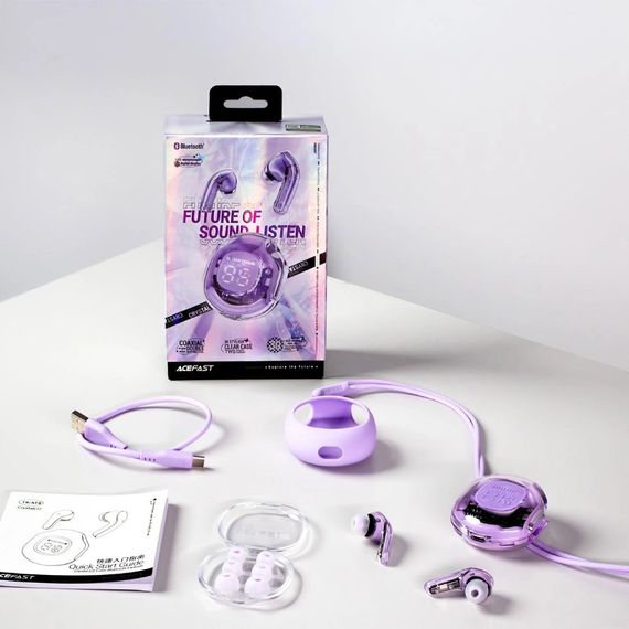 Навушники TWS Acefast T8 alfalfa purple | Зображення 3