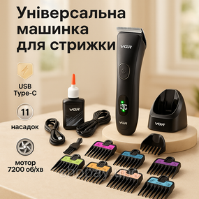 Бездротова машинка для стрижки для дому VGR Професійна електрична машинка стрижки FM-51