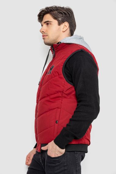 Жилетка мужская демисезонная двухсторонняя, цвет бордовый, 244R99011 | Зображення 2