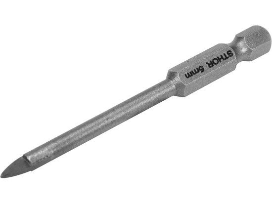 Свердло по склу и керамици STHOR : YG6X, HEX-1/4", Ø= 5 x 70 мм VR-21702