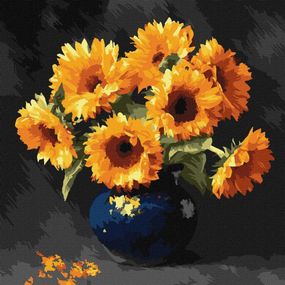 Картина по номерам "Подсолнух в темноте" ©art_selena_ua KHO3330, 40x40 см