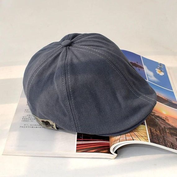 Вінтажний модний однотонний берет Ivy Cap Синій | Зображення 8
