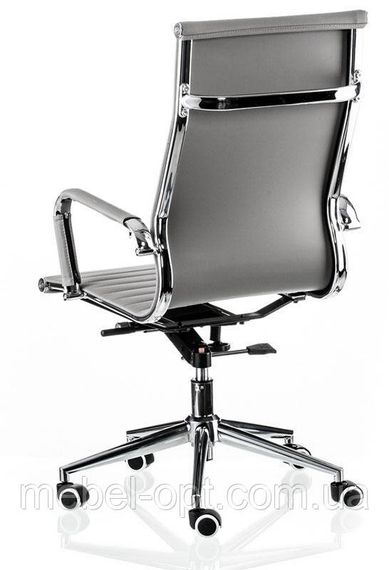 Крісло Solano artlеath сіре, репліка крісла Eames Style HB Ribbed Office Chair EA 119 | Зображення 3