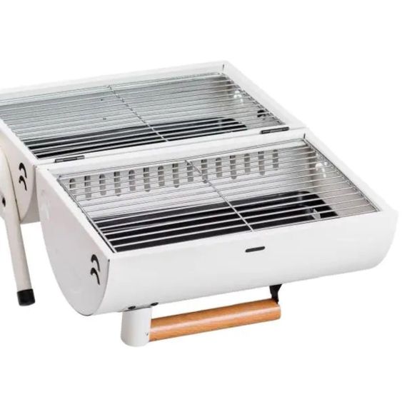 Мангал угольный двусторонний 38×28×40 см с решеткой белый HP452GBE | Зображення 4