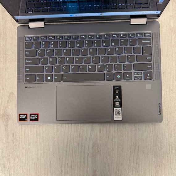 Ультрабук-трансформер Lenovo Yoga 7 14AHP9 / 14" (1920x1200) IPS Touch / AMD Ryzen 5 8640HS (6 (12) ядер по 3.5 - 4.9 GHz) / 8 GB DDR5 / 256 GB SSD NVMe / AMD Radeon 760M Graphics / WebCam б/у | Зображення 3