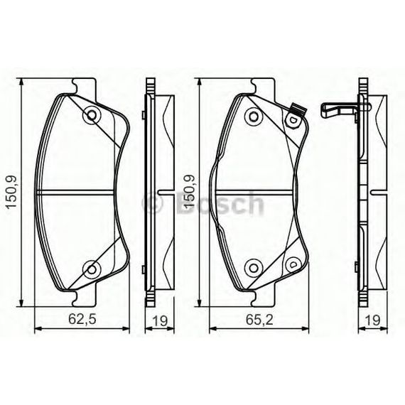 Тормозные колодки Bosch дисковые передние TOYOTA Auris/Avensis "F "07>> PR2 0986495106 | Зображення 1