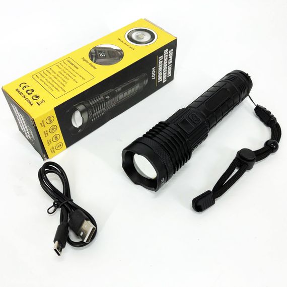 Ліхтарик PLD-H007 White Laser LED PM10-TG із вбудованим акумулятором PowerBank, Ліхтарик тактичний ручний | Зображення 1