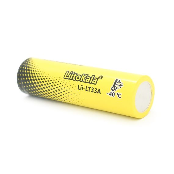 Акумулятор 18650 Li-Ion LiitoKala LT33A, 3300mAh, 3.7V (2.5-4.2V), 18.3*64.8mm, LowTemp-40-60℃, Black/Yellow | Зображення 2