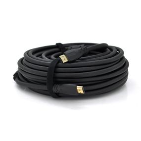 Кабель Ritar Premium PL-HD347 HDMI-HDMI 19+1, Ultra HD 4Kx2K, 2160P, 20.0m, v2,0, OD-8.5mm, з фільтром, круглий Black, конектор Gold, Box, Q20