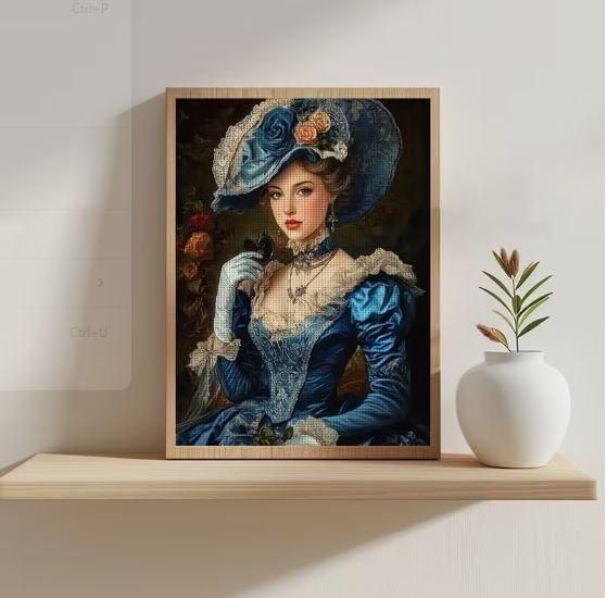 Набор для вышивки крестом JOZYSH «Тайна изысканной дамы» 14CT, 30x40 см, канва Аида с нанесенным рисунком | Зображення 4