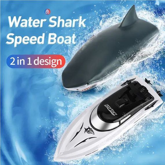 Катер на радіокеруванні Speedboat SHARK 2 в 1 іграшка акула на радіокеруванні | Зображення 3