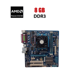 Комплект: Материнская плата Gigabyte GA-M68MT-D3 / Phenom II X2 545 (2 ядра по 3.0 GHz) / 8 GB DDR3 / Intel HD Graphics 2500 / AM3 / Кулер б/у
