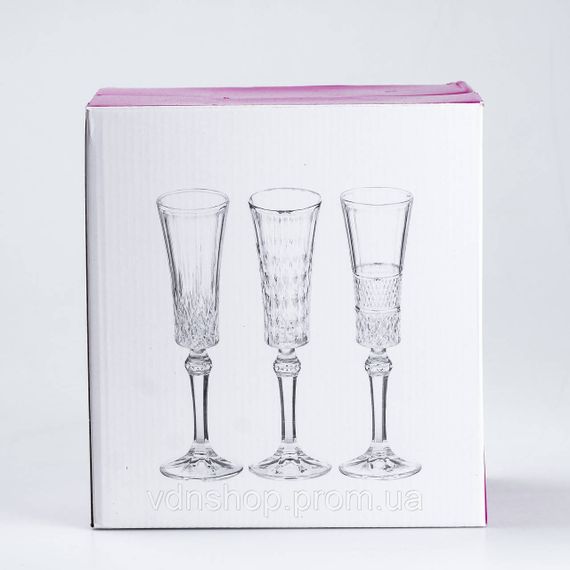 Келихи для шампанського на високій ніжці 6 штук по 145 мл HP51B | Зображення 2