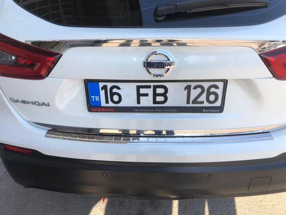 Накладка на задний бампер Carmos (2017-2021, нерж) для Nissan Qashqai | Зображення 1