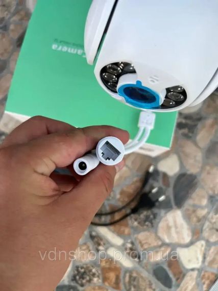 Вулична камера UKC Відеоспостереження WIFI IP бездротова зовнішня поворотна V380 Pro з блоком живлення | Зображення 3