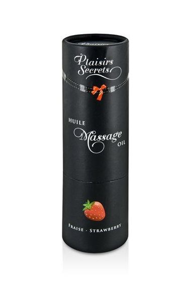 Масажна олія Plaisirs Secrets Strawberry (59 мл) з афродизіаками, їстівна, подарункова упаковка | Зображення 2