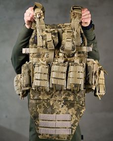 Качественная плитоноска 4 сброса с напашником Attack пиксель  ПП7564